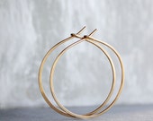 gold hoop earrings,14k gold filled, medium gold hoops