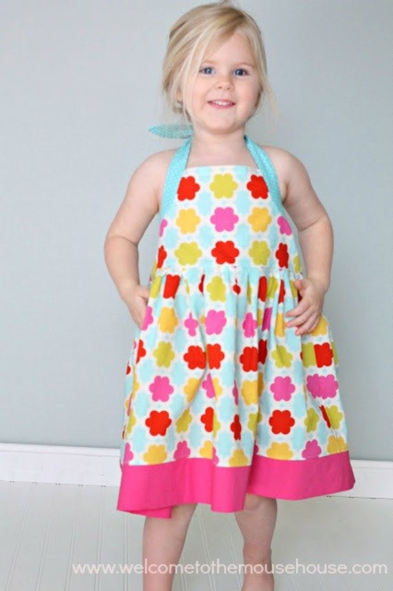 Items similar to Girls Halter Dress Pattern PDF Sewing Pattern sizes 2 ...