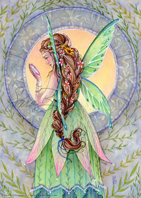 Items similar to Fairy Art - Emerald Green Fairy Print - Beautifully ...