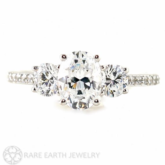 oval white sapphire engagement rings