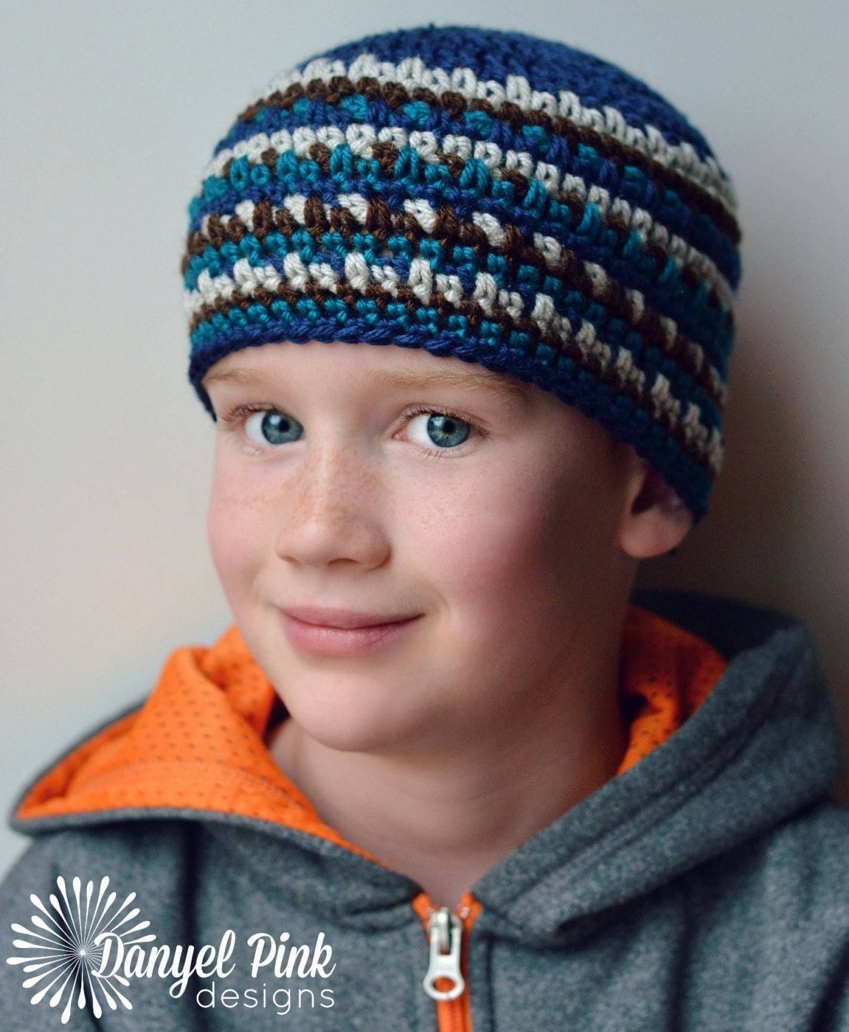 Sam Hat CROCHET PATTERN striped earflap or beanie
