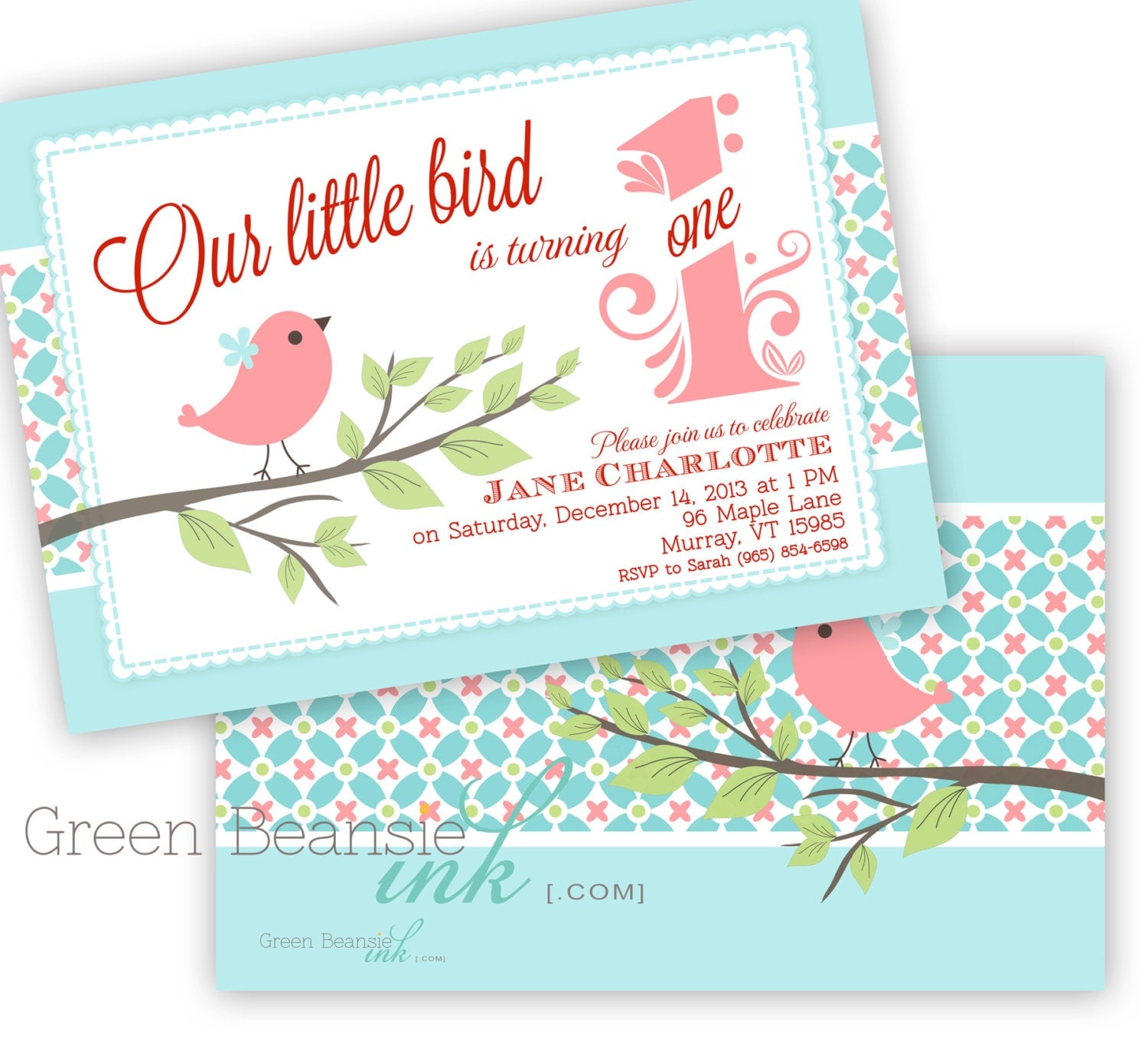 LITTLE BIRD Printable Birthday Party Invitation Printing