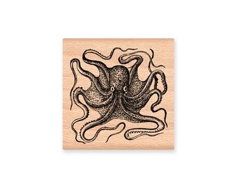 OCTOPUS RUBBER STAMPS~choose from three different images~Squid~Ocean Sea Life~Nautical theme~Mountainside Crafts (30-14/1)(34-32/2)(36-04/3)