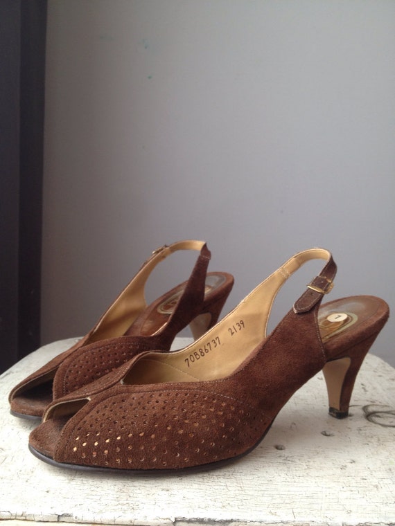 brown slingbacks