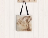 Hedgewitch Tote Bag, Dryad Earth Mother Drawing on Eco Friendly Bag