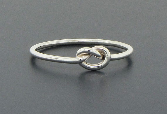 Love knot ring, sterling silver ring, promise ring, commitment ring, purity ring, friendship ring, 16 gauge