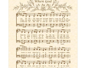 VICTORY IN JESUS 8 x 10 Antique Hymn Art Print Natural