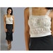 Vintage 50s SLIP DRESS Sheer Nylon Lace Van Raalte Nightgown Ruched Embroidered Lace Bodice Black & White Vintage Slip XS / S