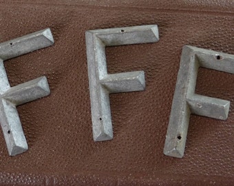 Letter F Antique Marker Tag Art Deco Retro Mid Century Vintage Hardware