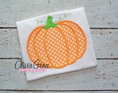 Halloween Pumpkin Shirt, for a Boy or Girl Embroidered Applique Shirt or Bodysuit Il_170x135