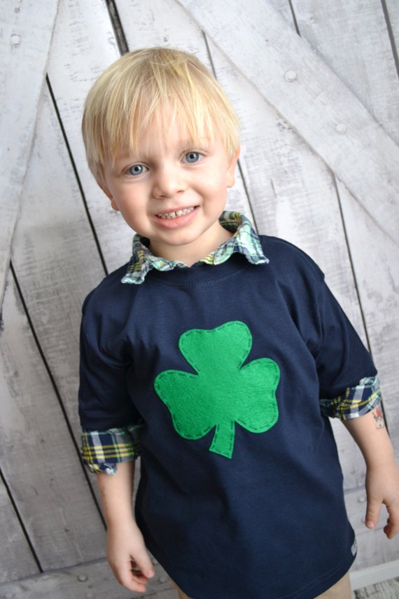 Items similar to SALE St Patricks Day Boys Shamrock Shirt with Felt