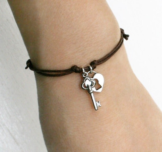 Key and Lock Bracelet Key an Lock Anklet many colors to