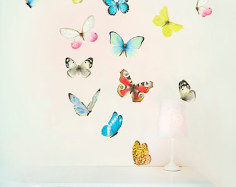 Butterflies Wall Art, Butterfly Wall Decal, Playroom Art, Butterflies Mural, Butterflies Wall Art - PVC free Fabric (S)