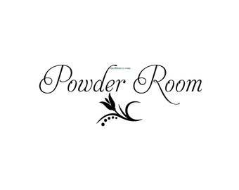 Powder Room Large Bathroom - Vinyl Wall Decal - Vinyl ...