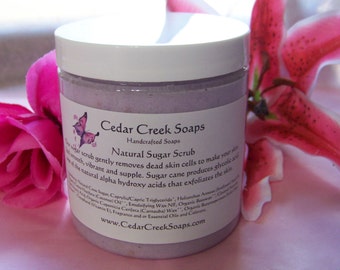 BODY SCRUB ~ Violet Lime Body Scrub Sugar or Sea Salt Body Polish 8 oz Jar
