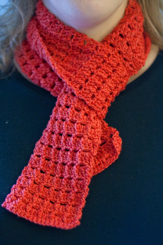 Items similar to Unique Crochet Box Stitch Scarf on Etsy