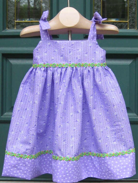 Little Girls Sundress Purple Paisley & Polka by CrownJulesClothing