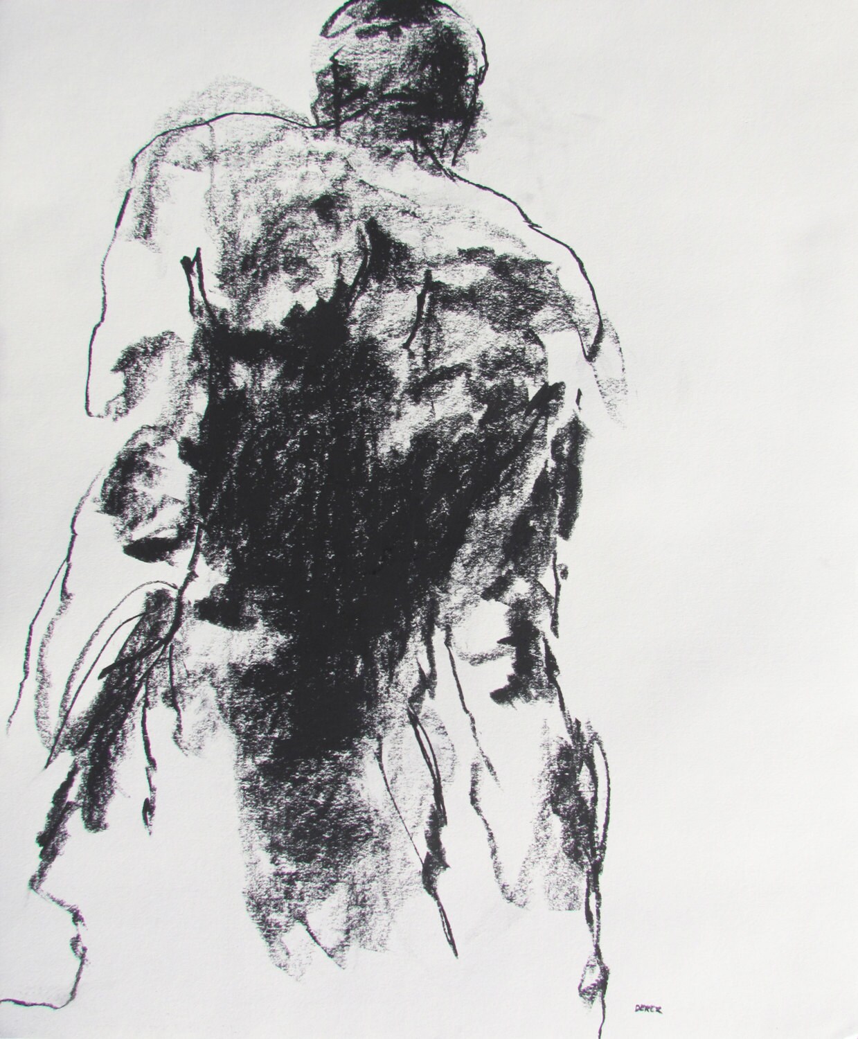 Expressive Abstract Figure Drawing 14 x17 fine art