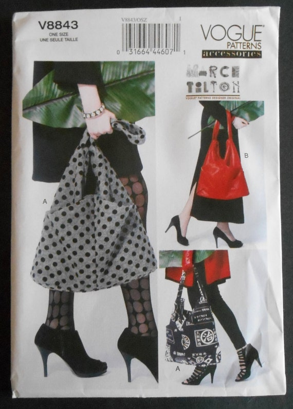Vogue 8843 Bag Purse Tote Pattern Marcy Tilton Two Designs Out of ...