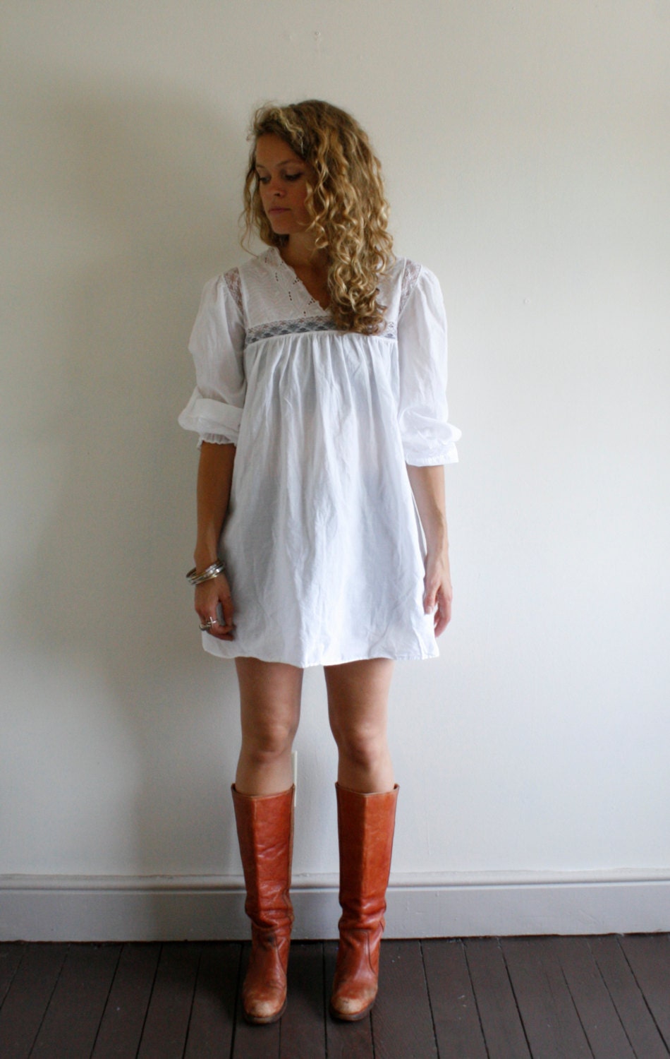 Vintage White Baby Doll Dress by Rosewoodclothingco on Etsy