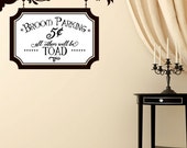 Broom Parking - Halloween Decoration - Vinyl Wall Decal Sticker Art