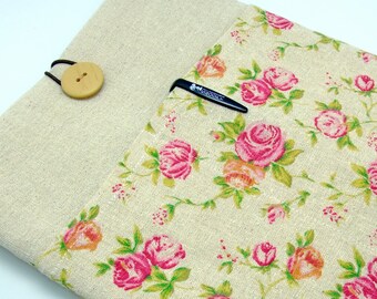 iPad Air case, iPad cover, iPad sleeve/ Samsung galaxy tab 3 10.1 with 2 pockets, PADDED - Rose