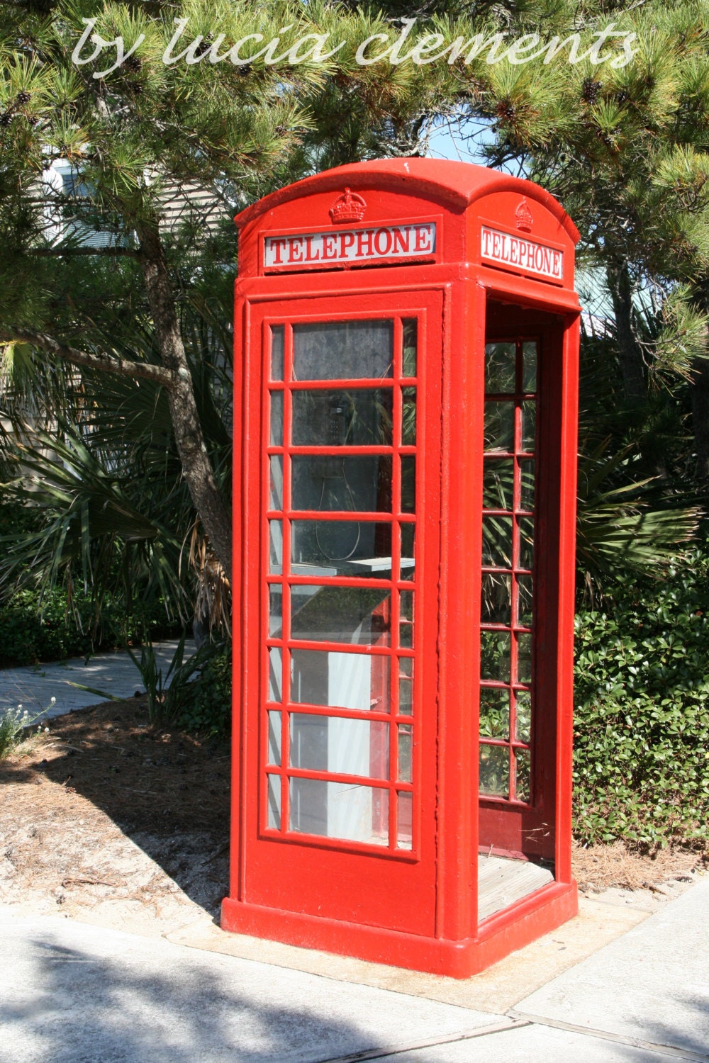 Red OldFashioned Phone Booth at Bald Head Island Marina North