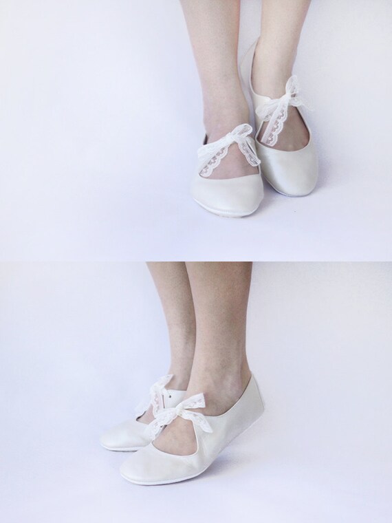 ivory leather ballet flats