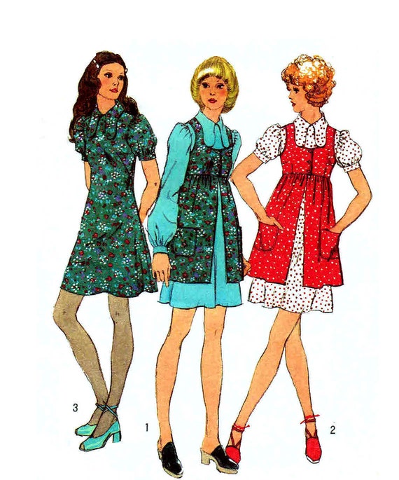 Vintage 1970s Dress Smock Pattern Uncut Bust 36 Size 14