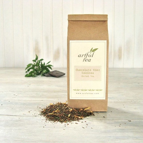 Chocolate Mint Rooibos Tea 3.5 oz. Kraft Bag Loose by ArtfulTea