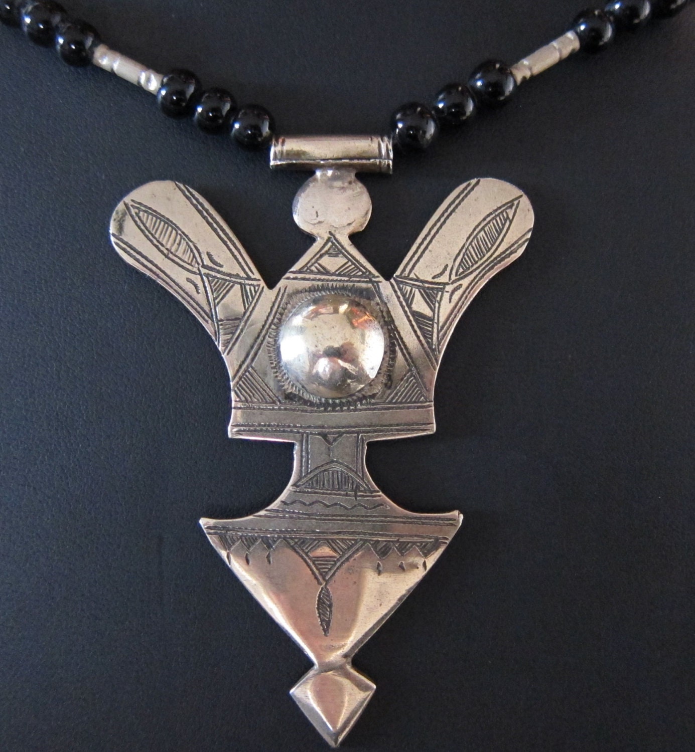 Tuareg Silver Cross with Tifinagh Signs at the back