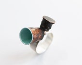 Statement ring - Contemporary jewelry - Unique handmade ring - Copper ring - OOAK contemporary ring - Unique jewelry
