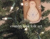 snowman, christmas tree ornament, snowflake, hand painted