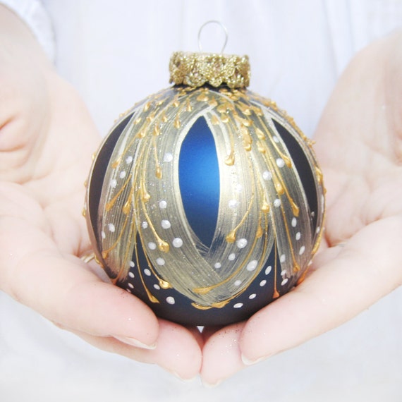 Faberge Inspired Christmas Ornament Midnight by SilverOwlStudio