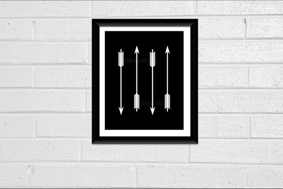 Black  Modern Arrow Art Minimal Wall Decor Print 8 x 10 Pdf Office Decor Printable Downloadable Print Your Own More COLORS on REQUEST