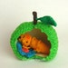 Sleeping apple worm crocheted - made to order