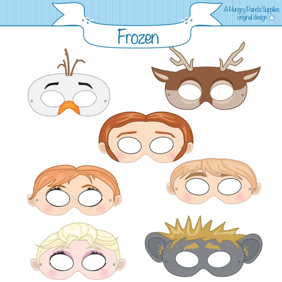 ice queen printable masks party mask by hungrypandasupplies