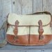 Vintage Made In England Banana Republic Canvas and Leather Field Messenger Briefcase Bag