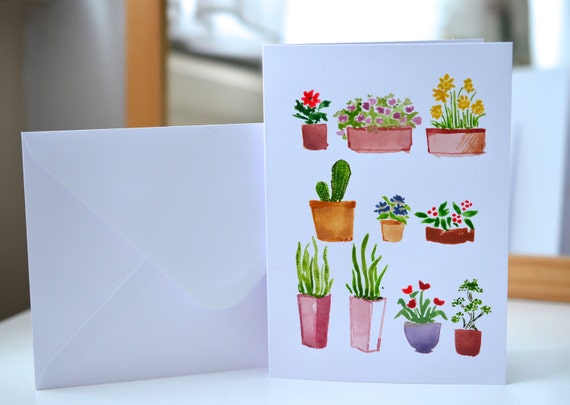  Gardening Watercolor Card