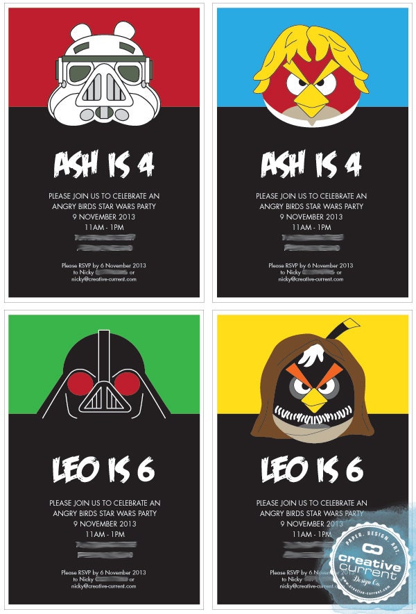 Angry Birds Star Wars Party Printables by CreativeCurrentNZ