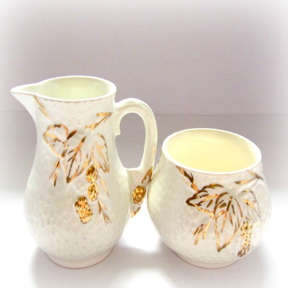 Wade Bramble Ware Cream And Sugar Set Vintage by Thetrinketsden