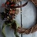 Cornucopia Grapevine Wreath - moss, rosehips, foraged seed pods. Rustic natural organic seasonal winter holiday Christmas New Years