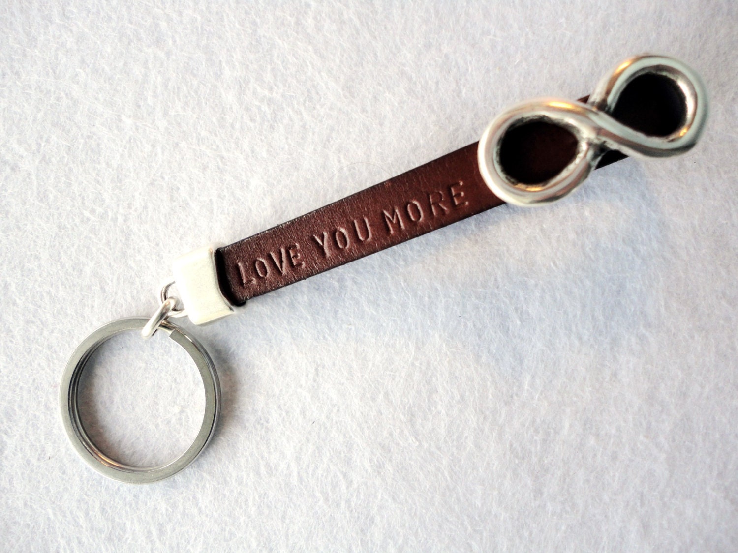 Infinity Keychain Personalized Leather Engraved Key Chain Key