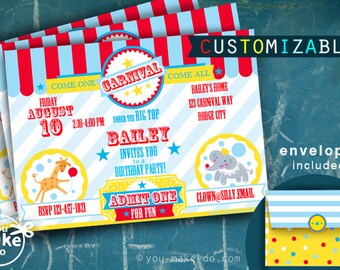 carnival invitation carnival birthday invitation carnival birthday carnival party 1st birthday carnival invite carnival birthday invites boy