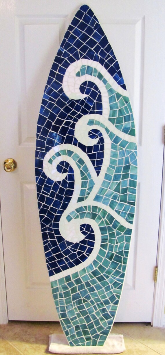 Wood Mosaic Surfboard Wall Hanging Surfboard by