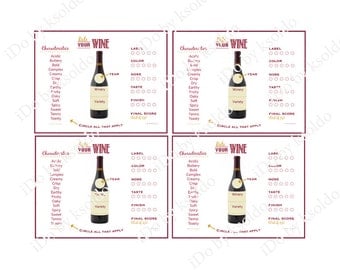 Wine Tasting Score Card - Wine Tasting Rating Sheet - Wine Tasting ...