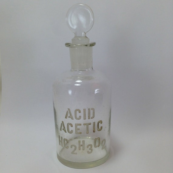 Antique Etched Chemistry Acid Bottle by TheWhiteRabbit2012 on Etsy