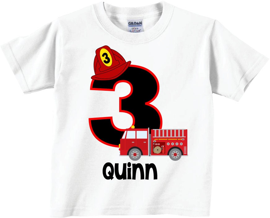 3rd Firetruck Birthday Shirts and Firetruck Tshirts by ...