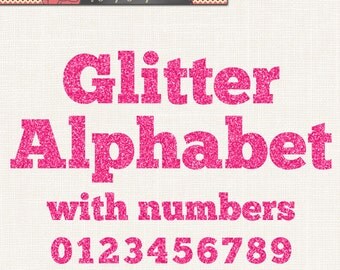 Gold Fancy Glitter Alphabet Glitter Numbers Glitter Clip
