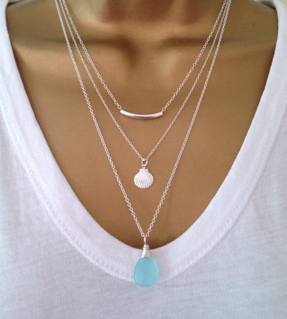 3 Silver Layering Necklaces UK Shop Birthday Gift Mothers